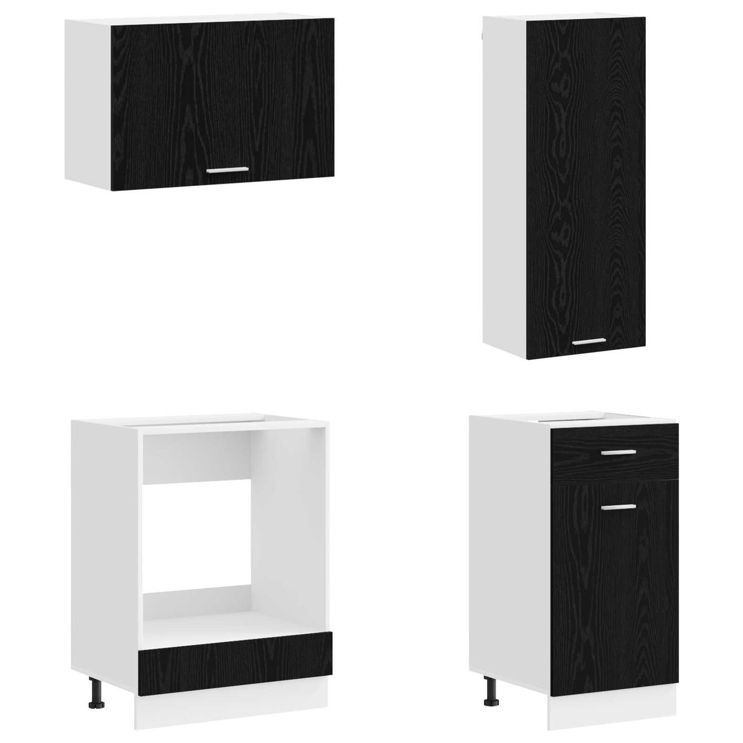 Kücheneinheit LYON 8 pcs Schwarze Eiche Holzwerkstoff