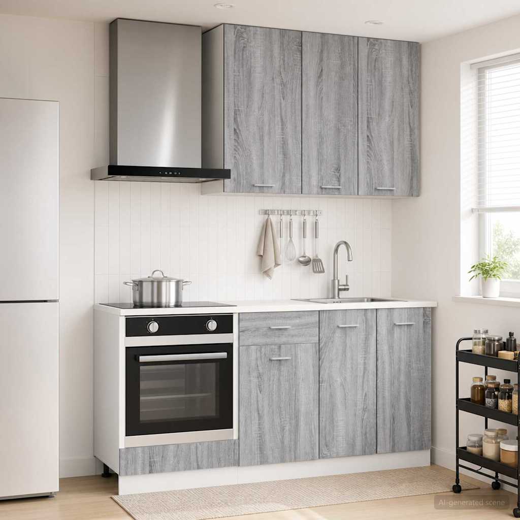 Kücheneinheit LYON 5 stk. Grau Sonoma Holzwerkstoff