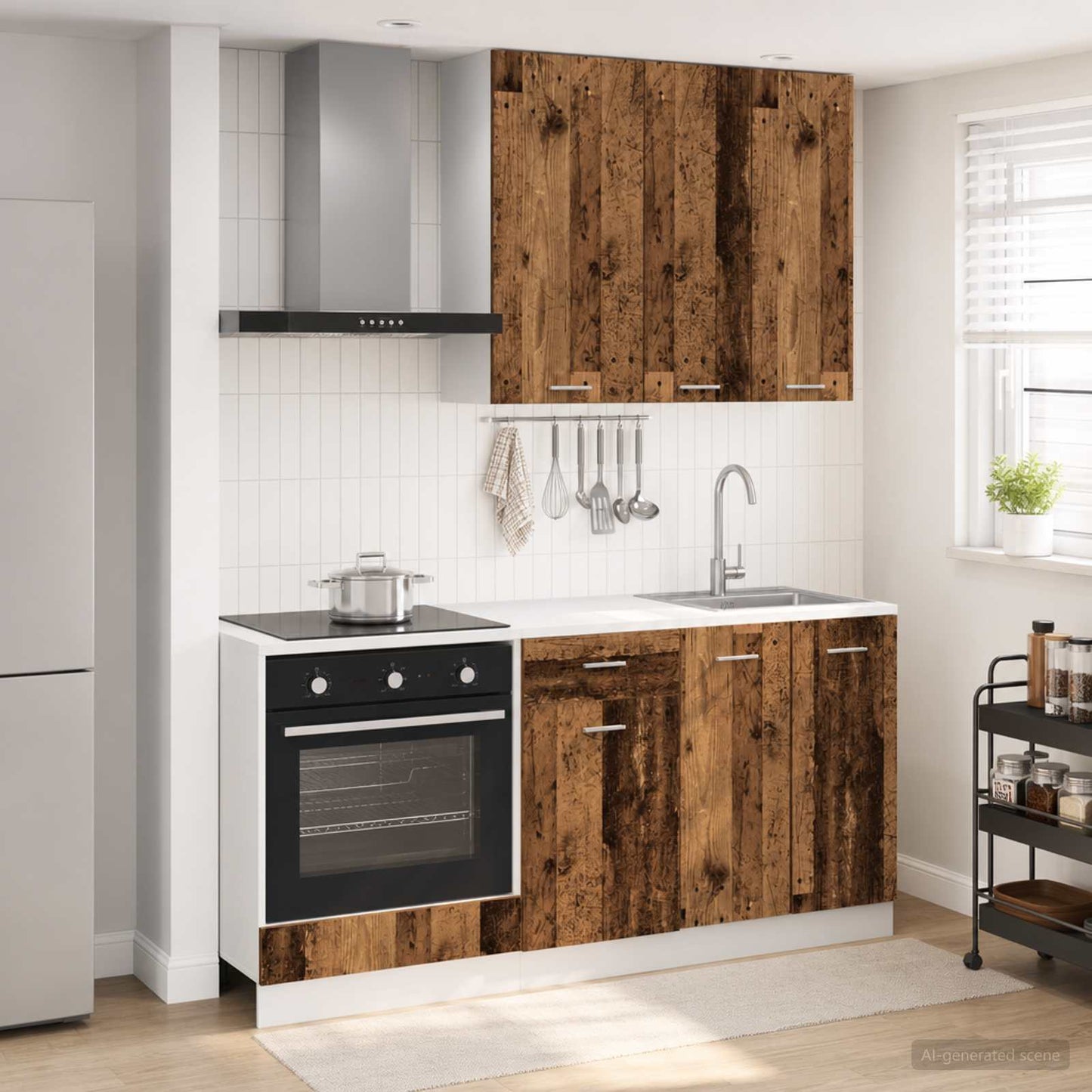 Kücheneinheit LYON 5 stk. Altholz Holzwerkstoff