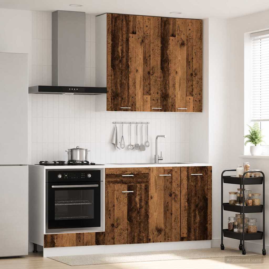 Kücheneinheit LYON 5 stk. Altholz Holzwerkstoff