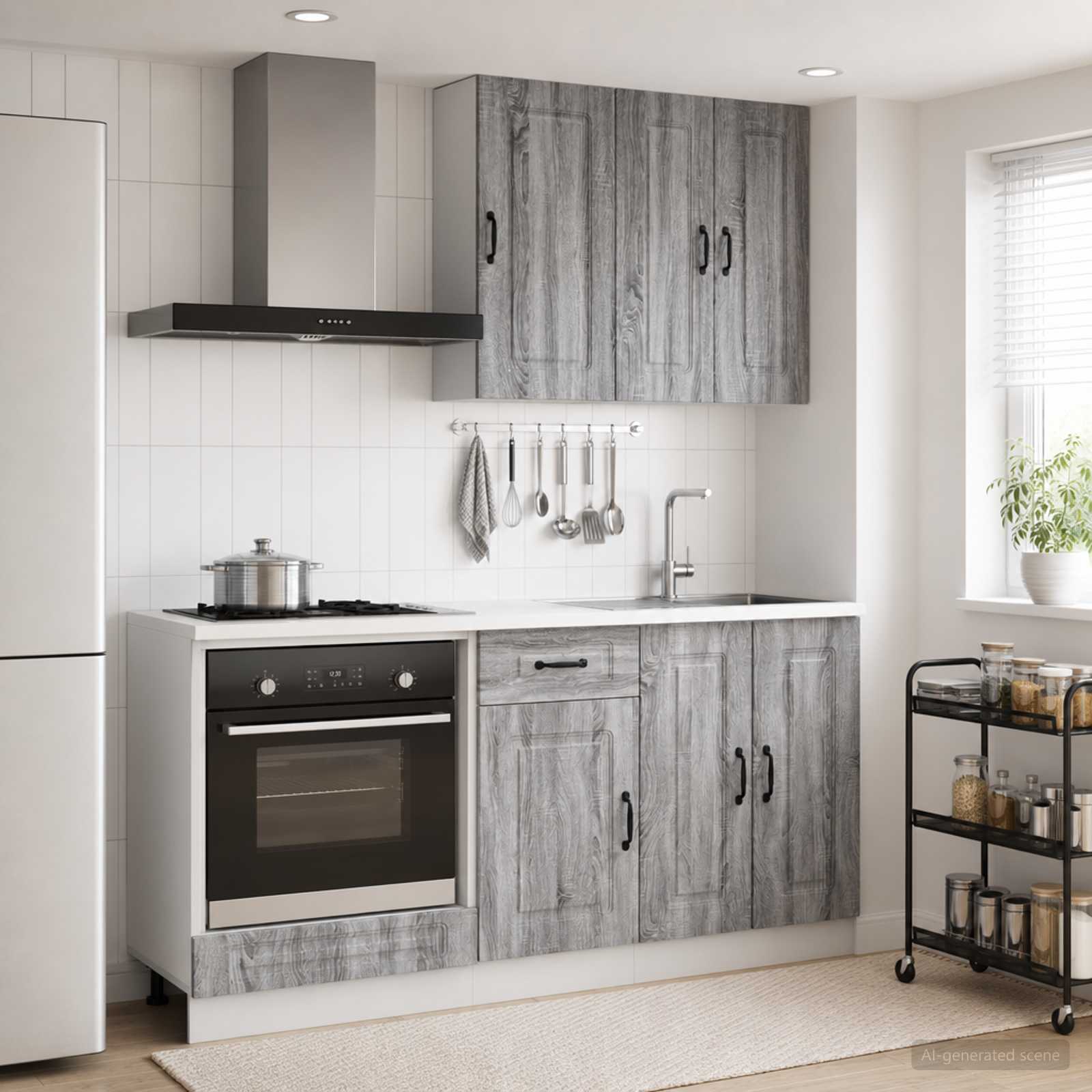 Kücheneinheit KALMAR 5 stk. Grau Sonoma Holzwerkstoff
