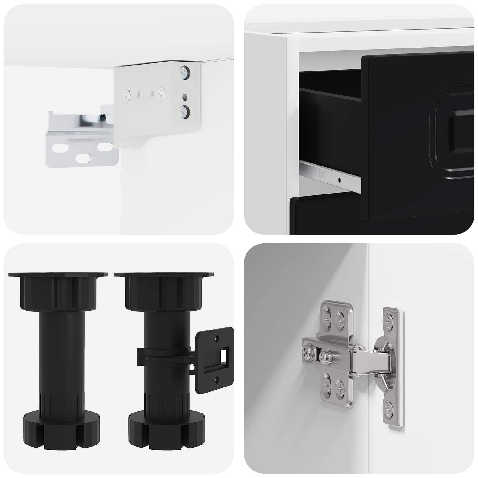 Kücheneinheit KALMAR 5 stk. Schwarz Holzwerkstoff