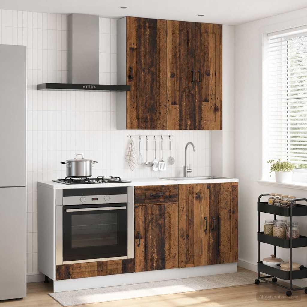 Kücheneinheit KALMAR 5 stk. Altholz Holzwerkstoff