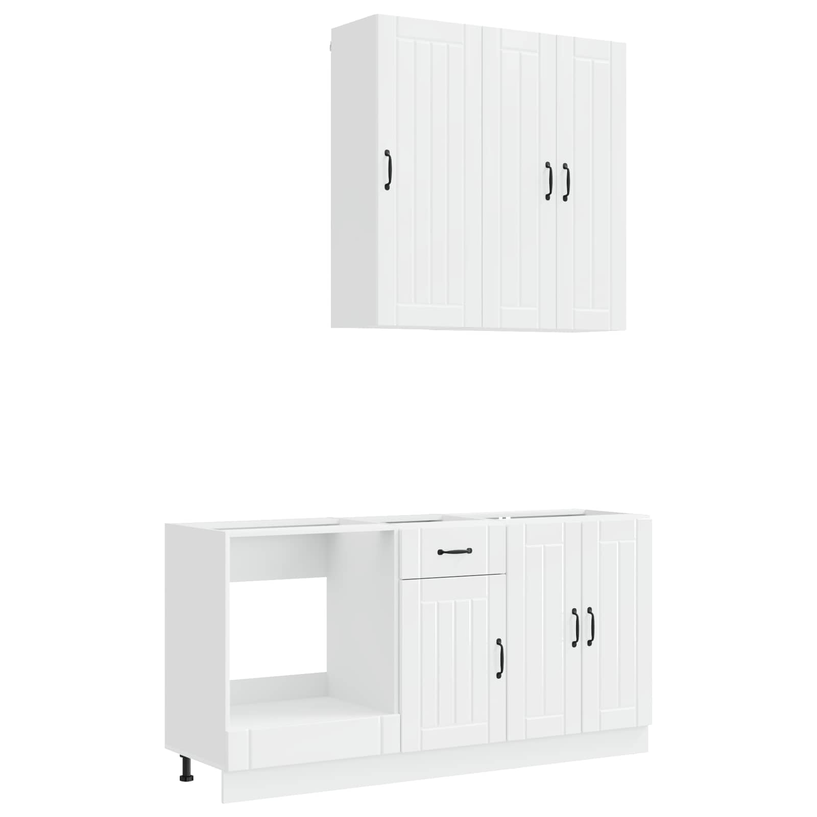 Kücheneinheit LUCCA 5 pcs Hochglanz Weiß Holzwerkstoff