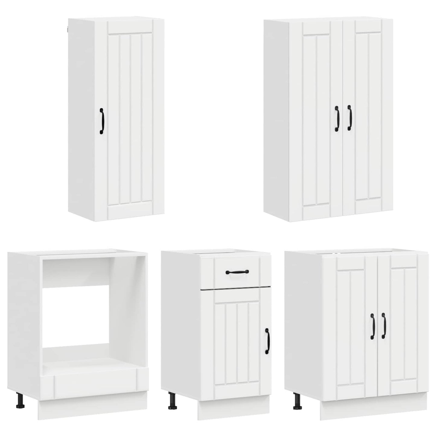 Kücheneinheit LUCCA 5 pcs Hochglanz Weiß Holzwerkstoff