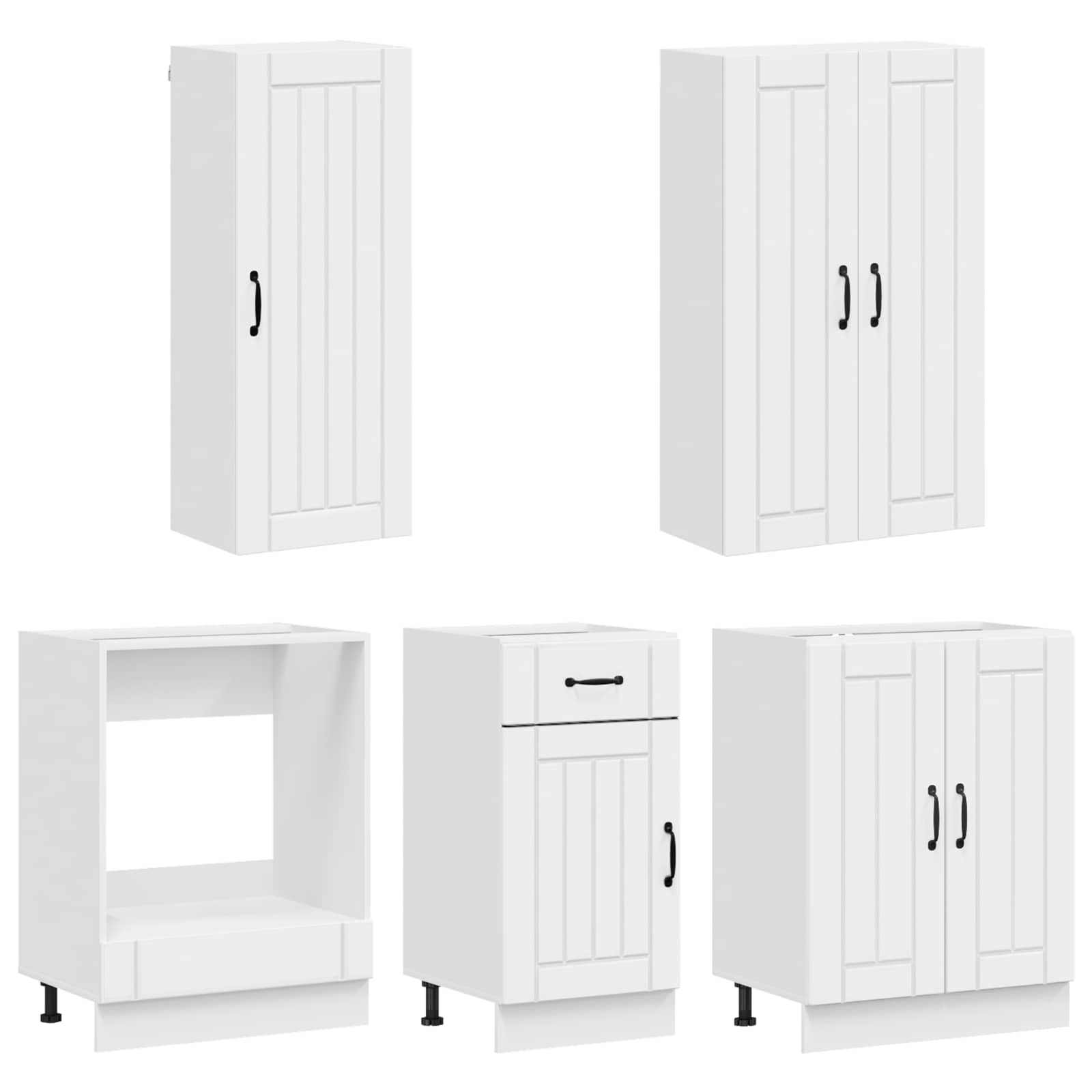 Kücheneinheit LUCCA 5 pcs Hochglanz Weiß Holzwerkstoff