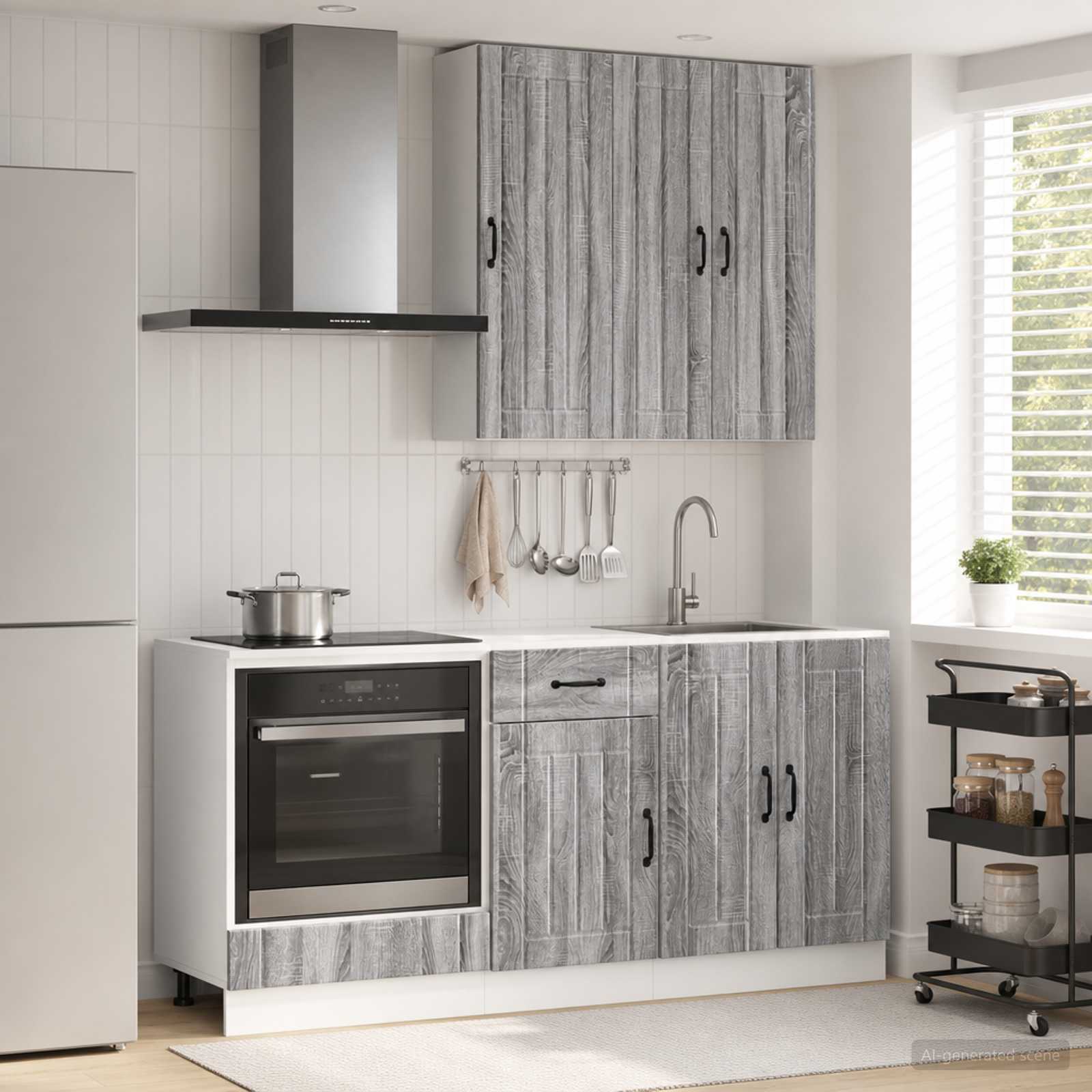 Kücheneinheit LUCCA 5 pcs Grau Sonoma Holzwerkstoff