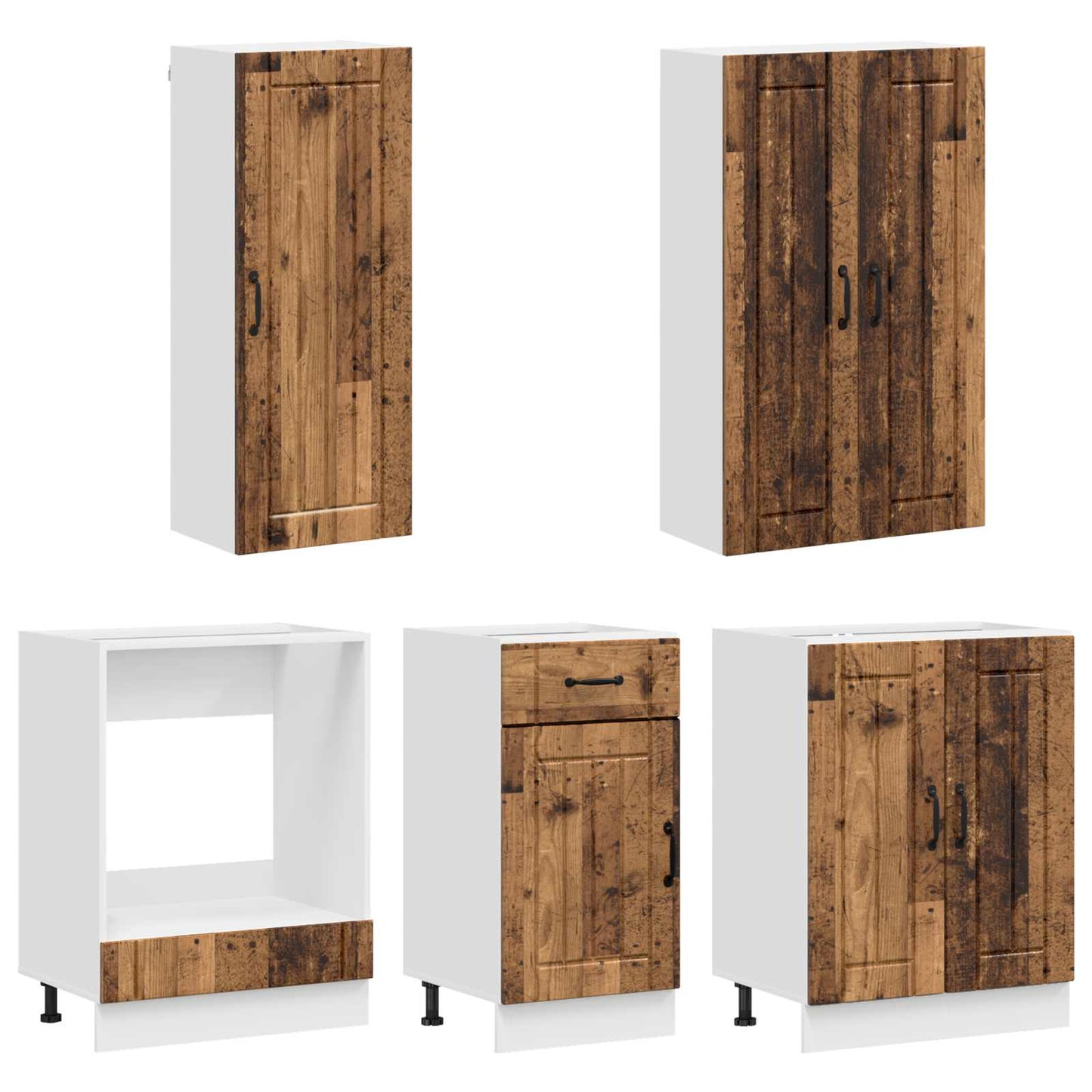 Kücheneinheit LUCCA 5 stk. Altholz Holzwerkstoff