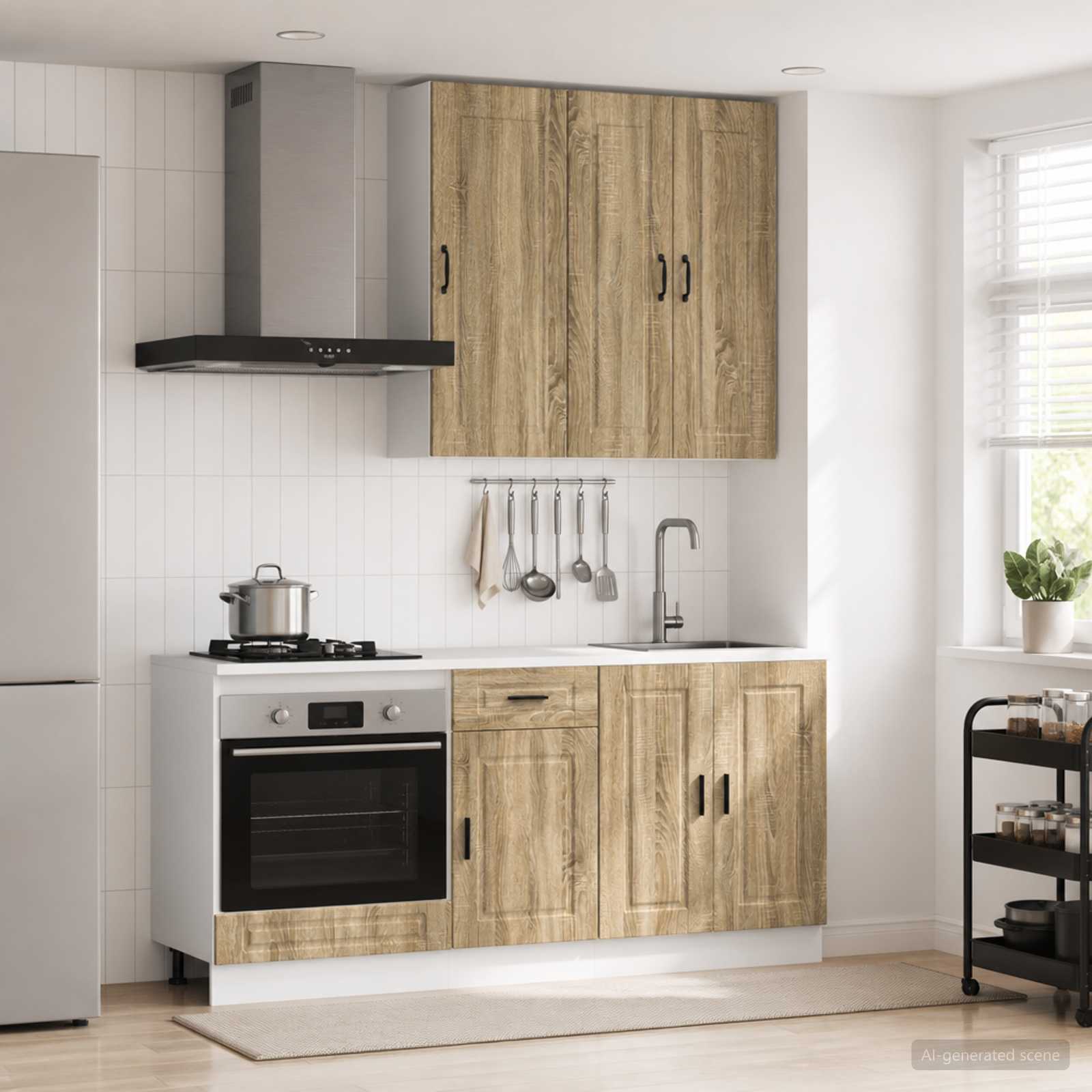 Kücheneinheit PORTO 5 pcs Sonoma-Eiche Holzwerkstoff