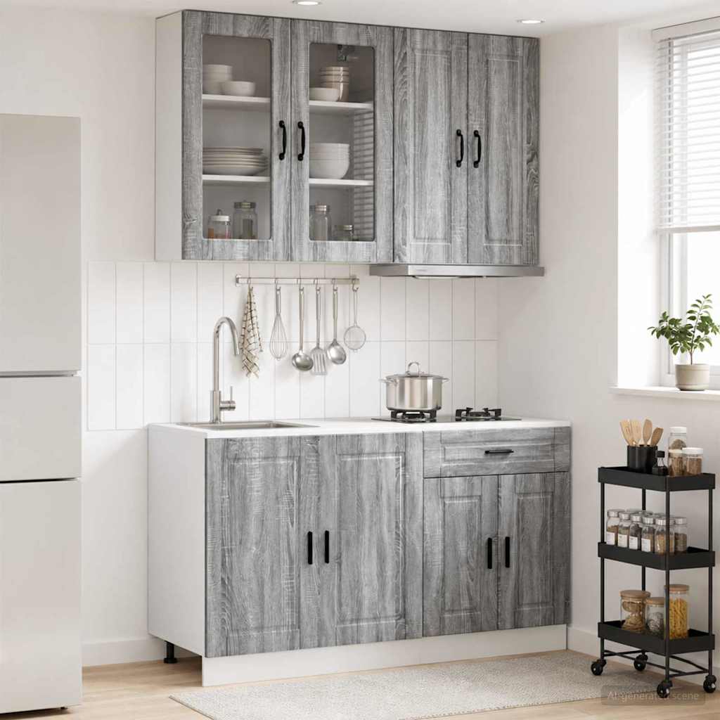 Kücheneinheit PORTO 4 stk. Grau Sonoma Holzwerkstoff