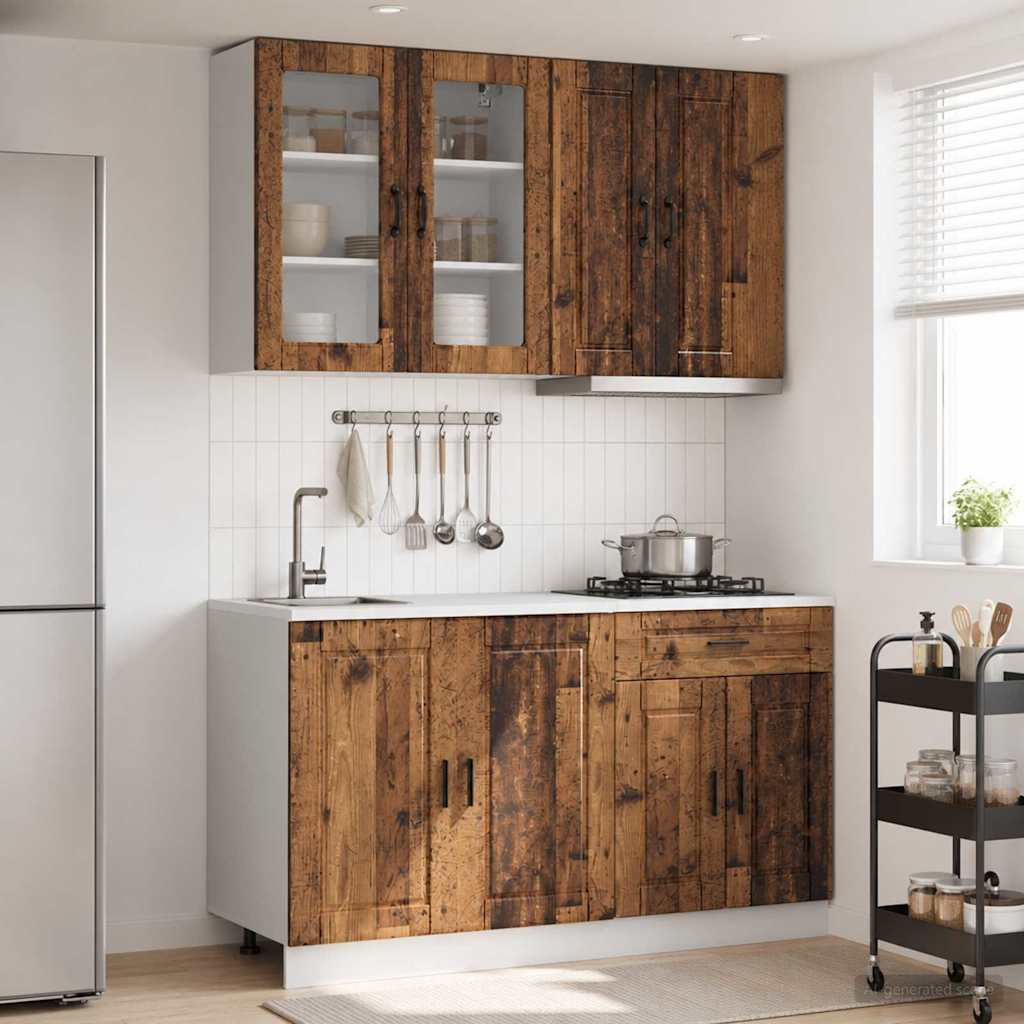 Kücheneinheit PORTO 4 stk. Altholz Holzwerkstoff