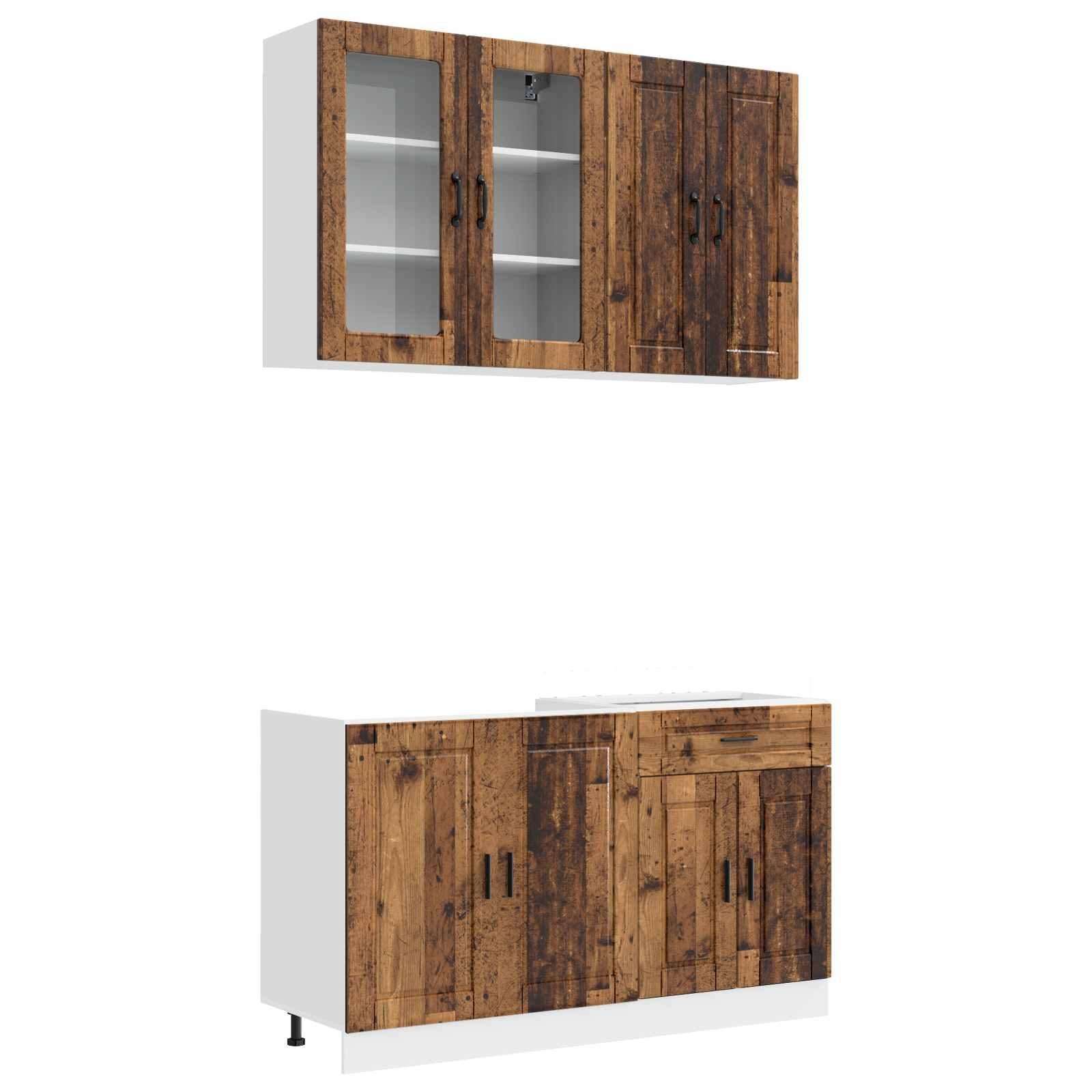 Kücheneinheit PORTO 4 stk. Altholz Holzwerkstoff