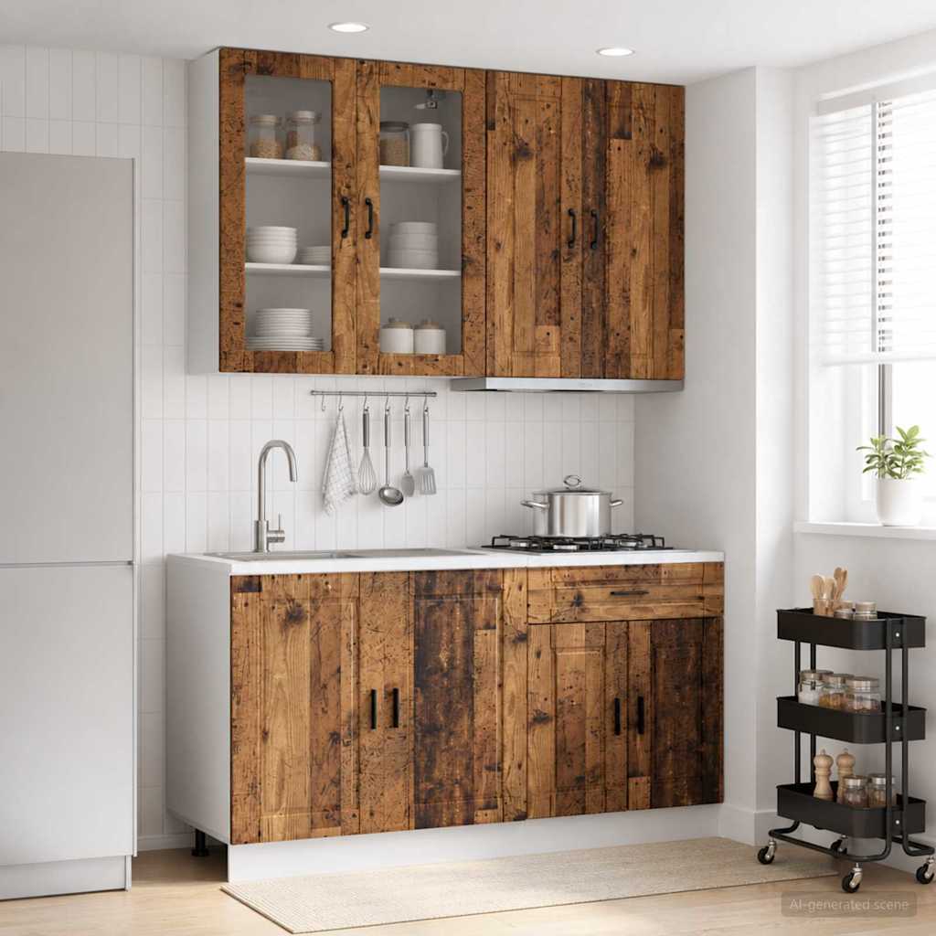 Kücheneinheit PORTO 4 stk. Altholz Holzwerkstoff