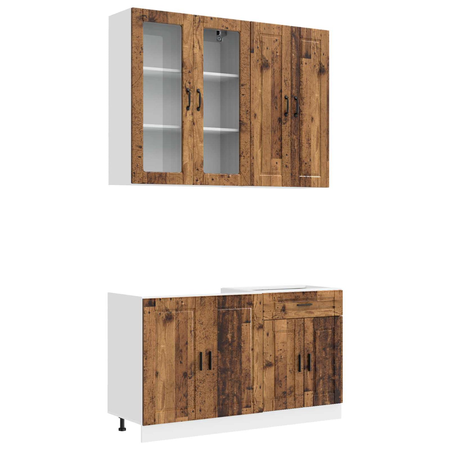 Kücheneinheit PORTO 4 stk. Altholz Holzwerkstoff