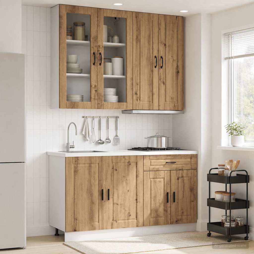 Kücheneinheit PORTO 4 stk. Artisan-Eiche Holzwerkstoff