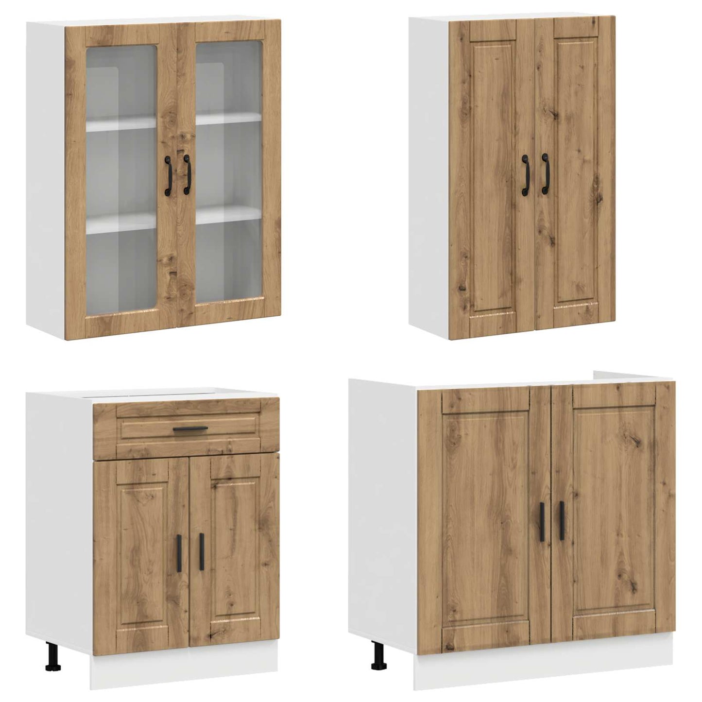 Kücheneinheit PORTO 4 stk. Artisan-Eiche Holzwerkstoff