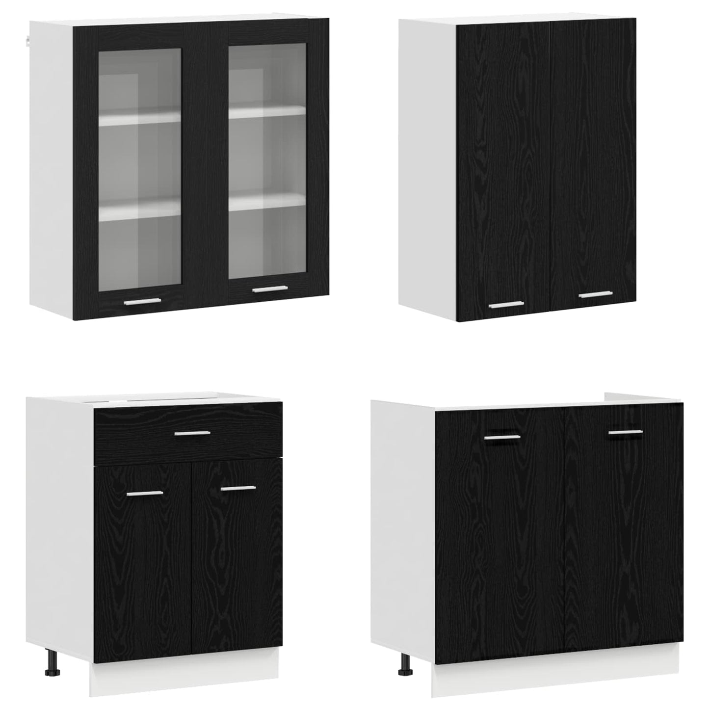Kücheneinheit LYON 4 pcs Schwarze Eiche Holzwerkstoff