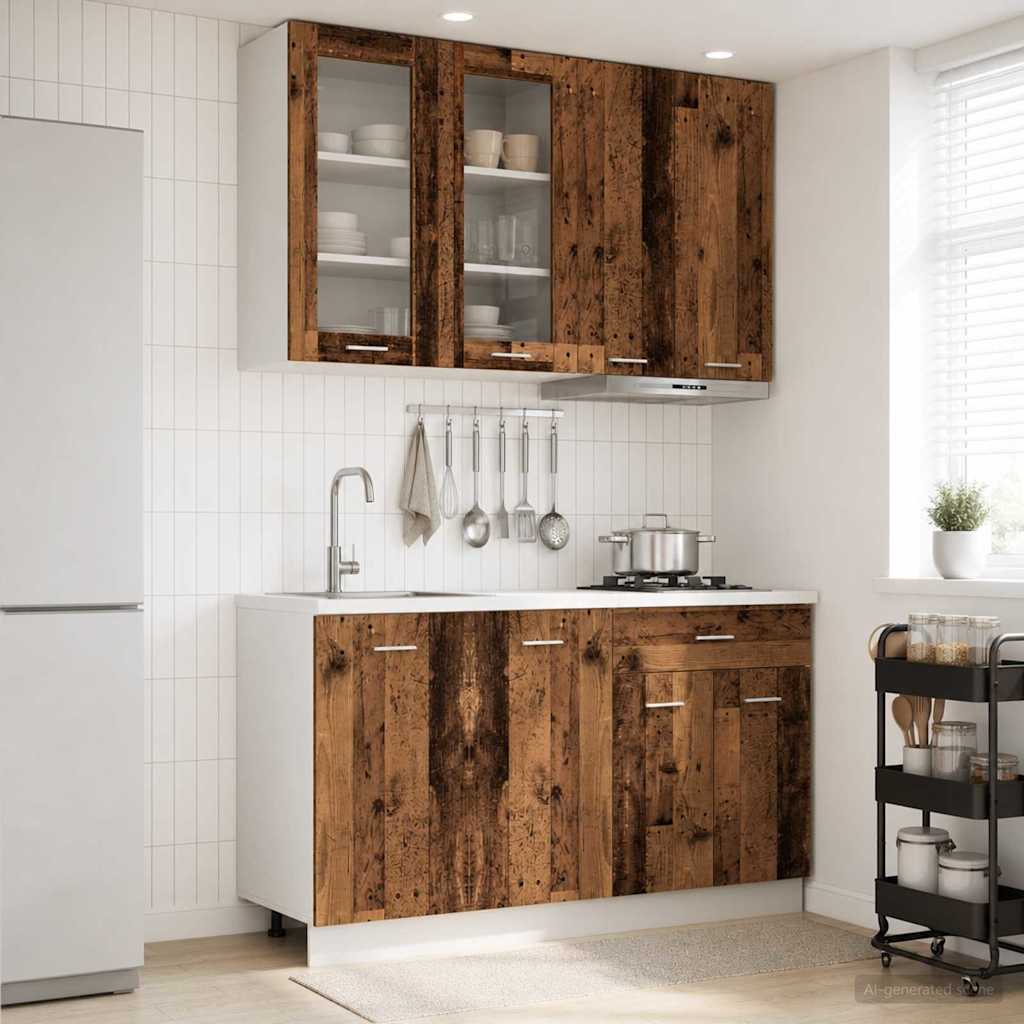 Kücheneinheit LYON 4 pcs Altholz Holzwerkstoff