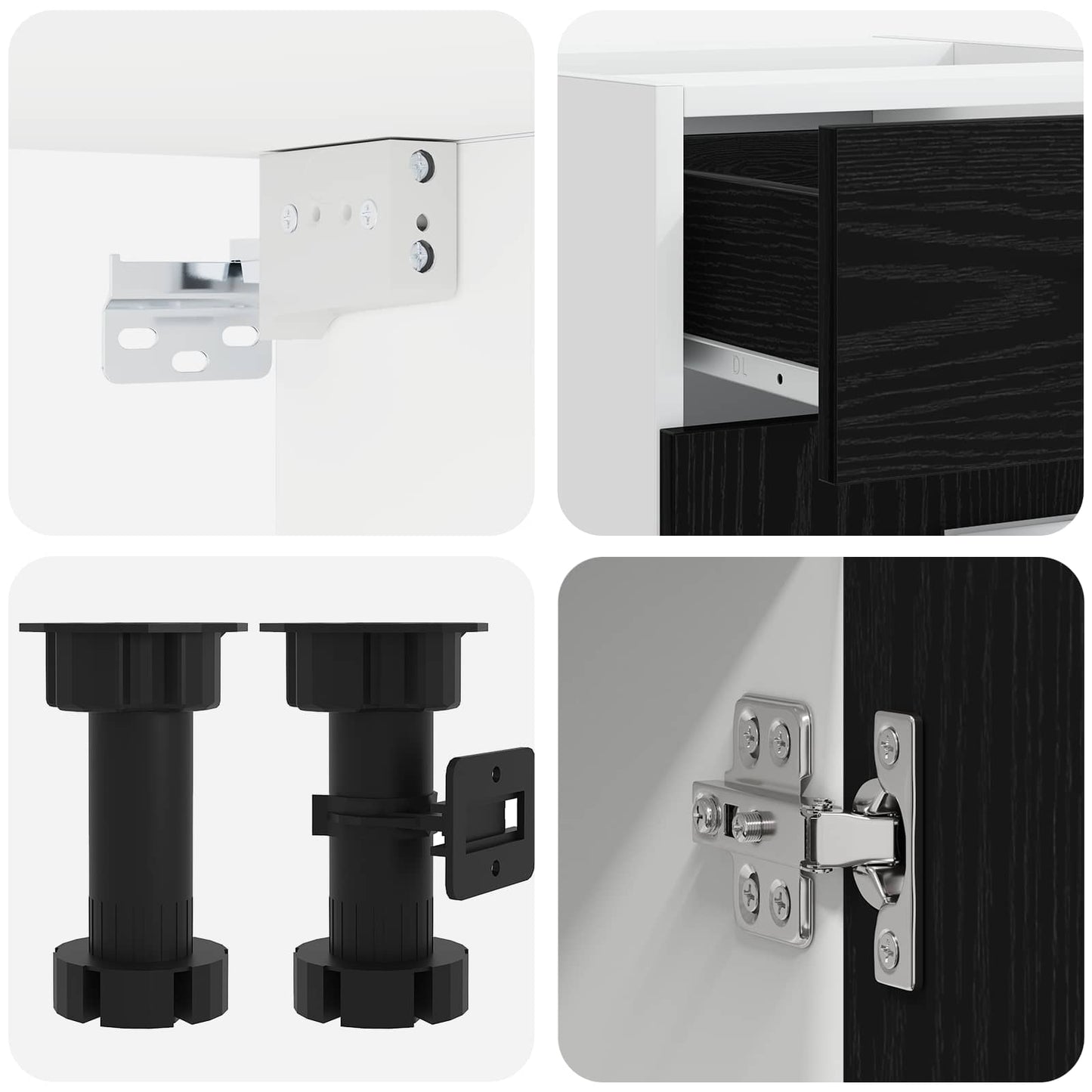 Kücheneinheit LYON 4 pcs Schwarze Eiche Holzwerkstoff