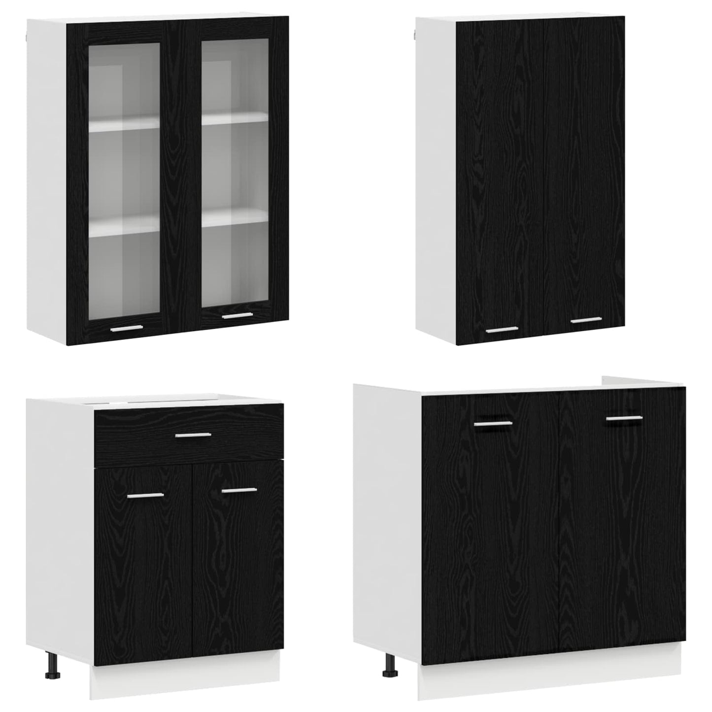 Kücheneinheit LYON 4 pcs Schwarze Eiche Holzwerkstoff
