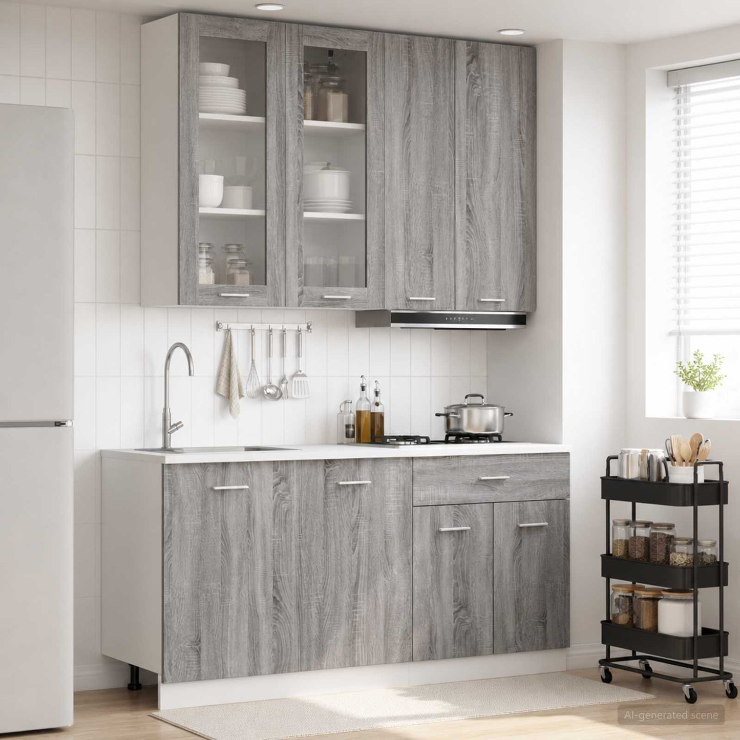 Kücheneinheit LYON 4 stk. Grau Sonoma Holzwerkstoff