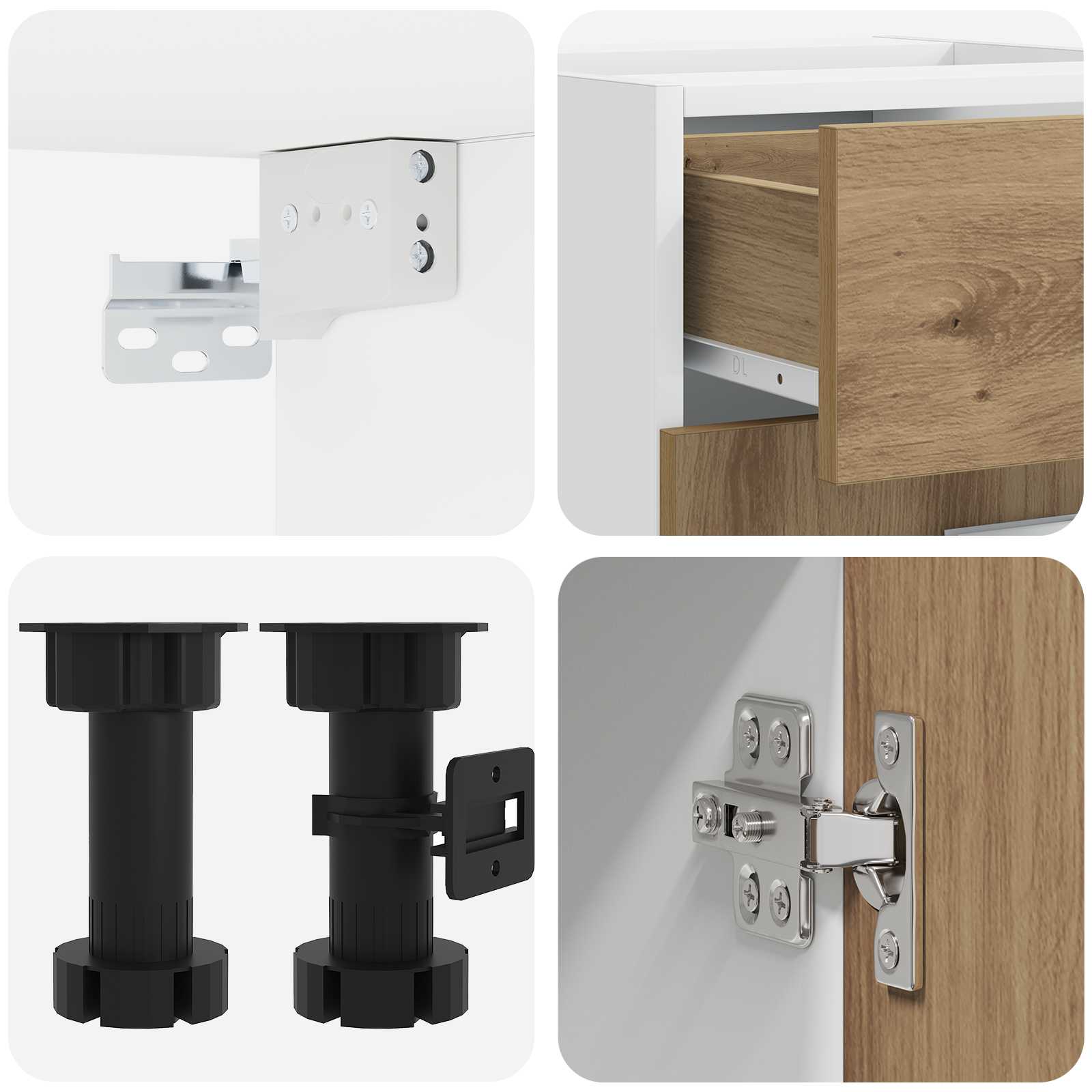 Kücheneinheit LYON 4 stk. Artisan-Eiche Holzwerkstoff