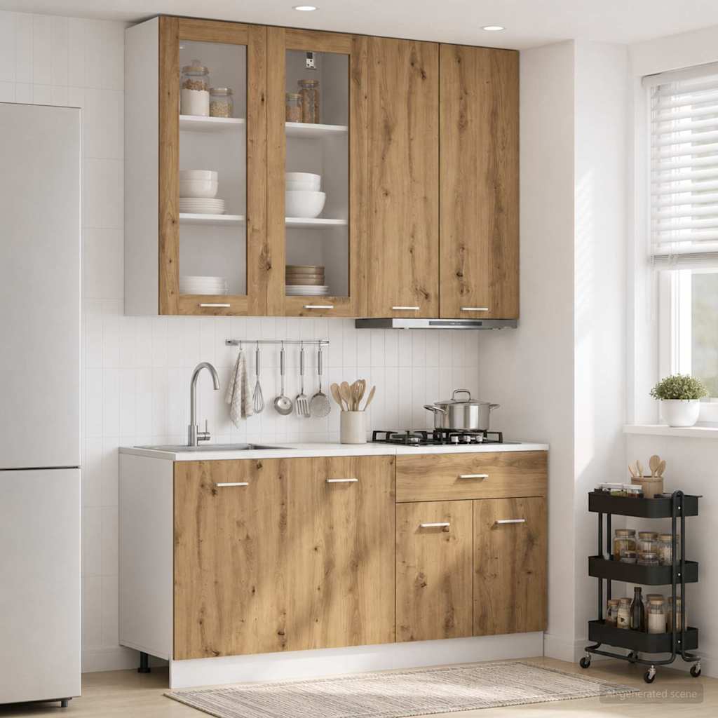 Kücheneinheit LYON 4 stk. Artisan-Eiche Holzwerkstoff