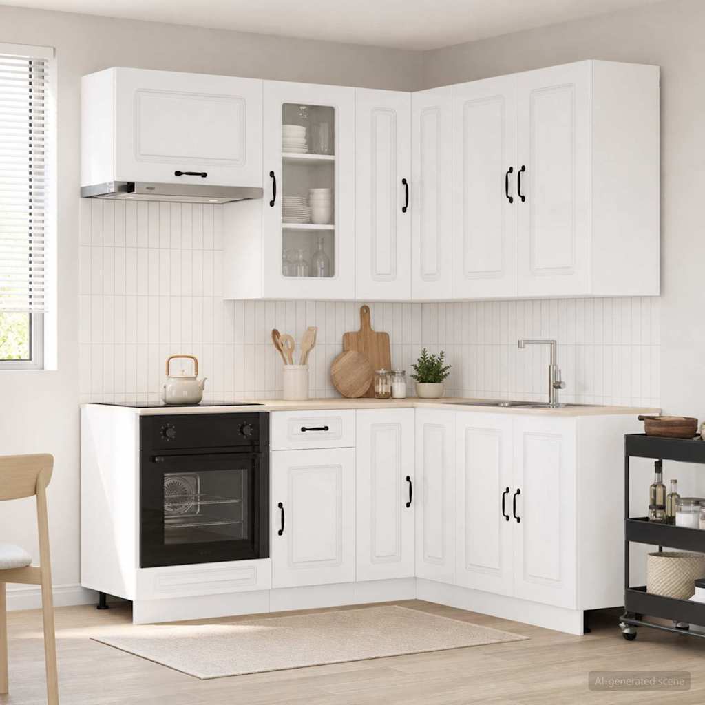 Kücheneinheit KALMAR 8 pcs Hochglanz Weiß Holzwerkstoff