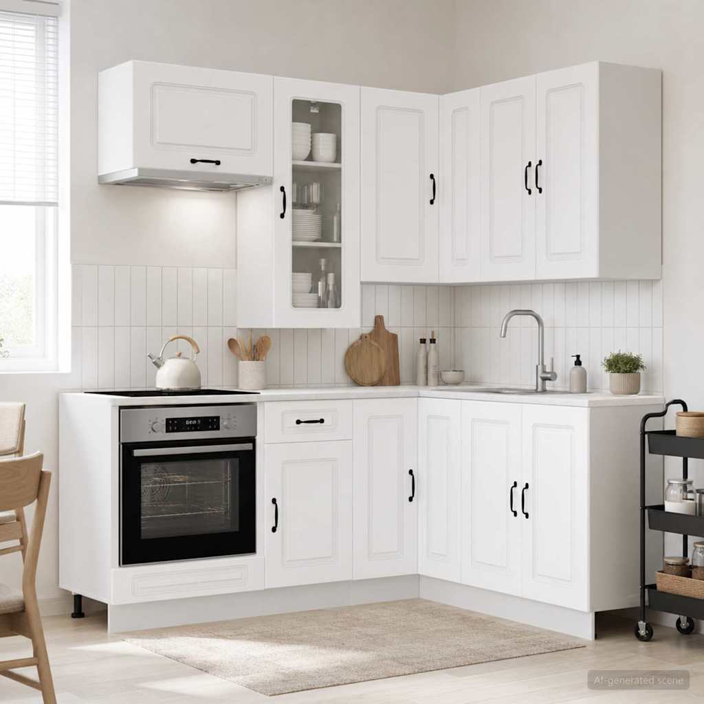 Kücheneinheit KALMAR 8 stk. Weiß Holzwerkstoff
