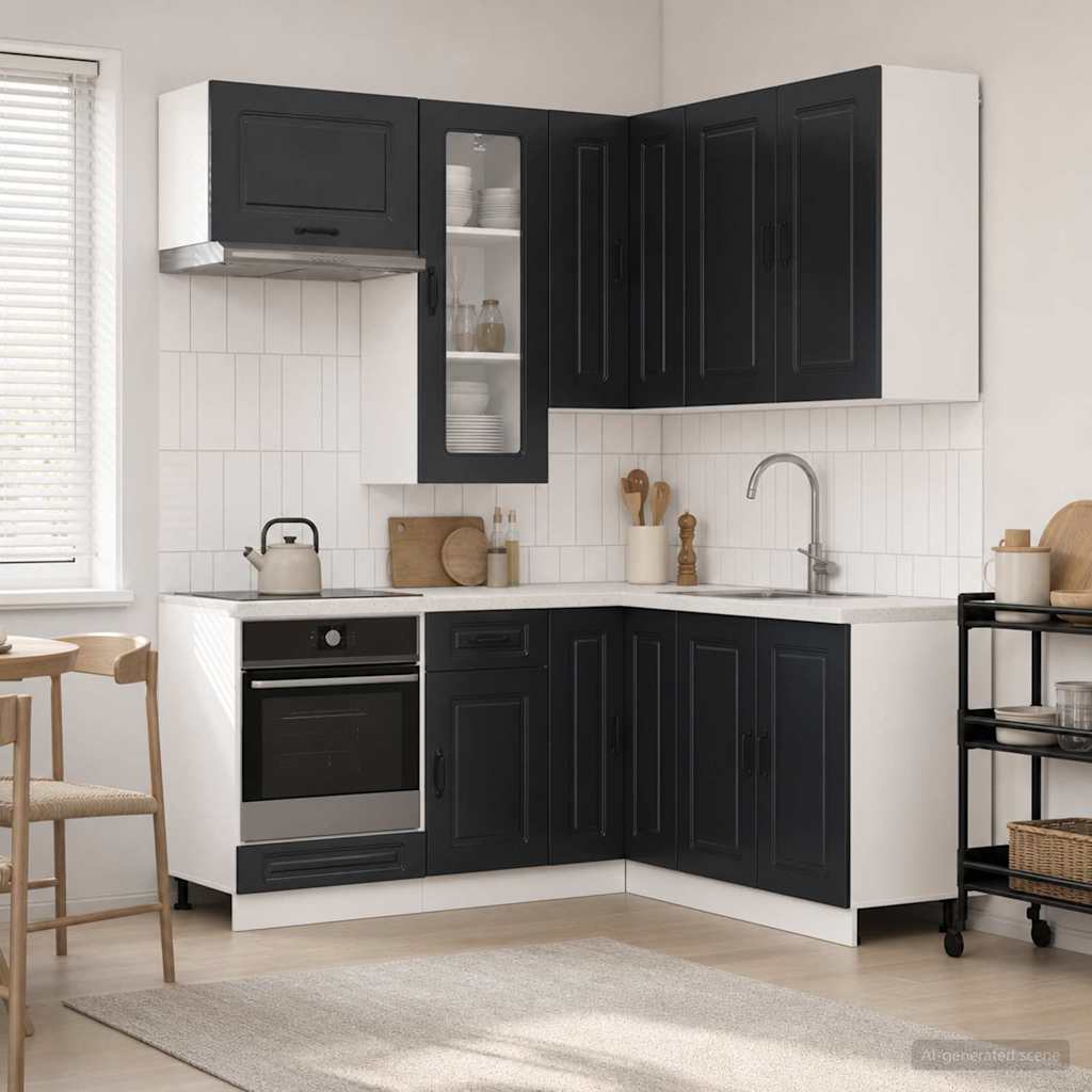 Kücheneinheit KALMAR 8 pcs Schwarz Holzwerkstoff