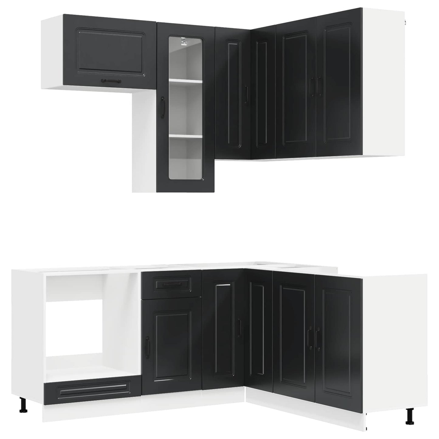 Kücheneinheit KALMAR 8 pcs Schwarz Holzwerkstoff