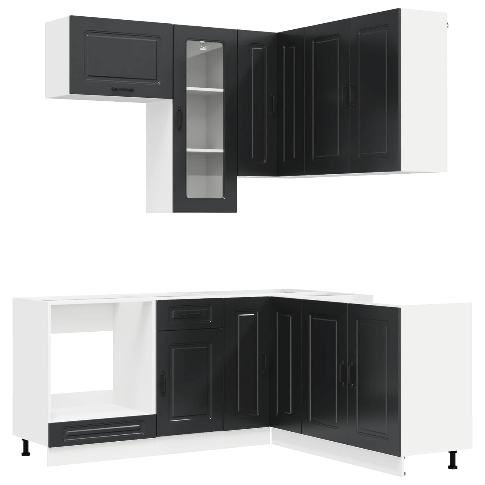 Kücheneinheit KALMAR 8 pcs Schwarz Holzwerkstoff