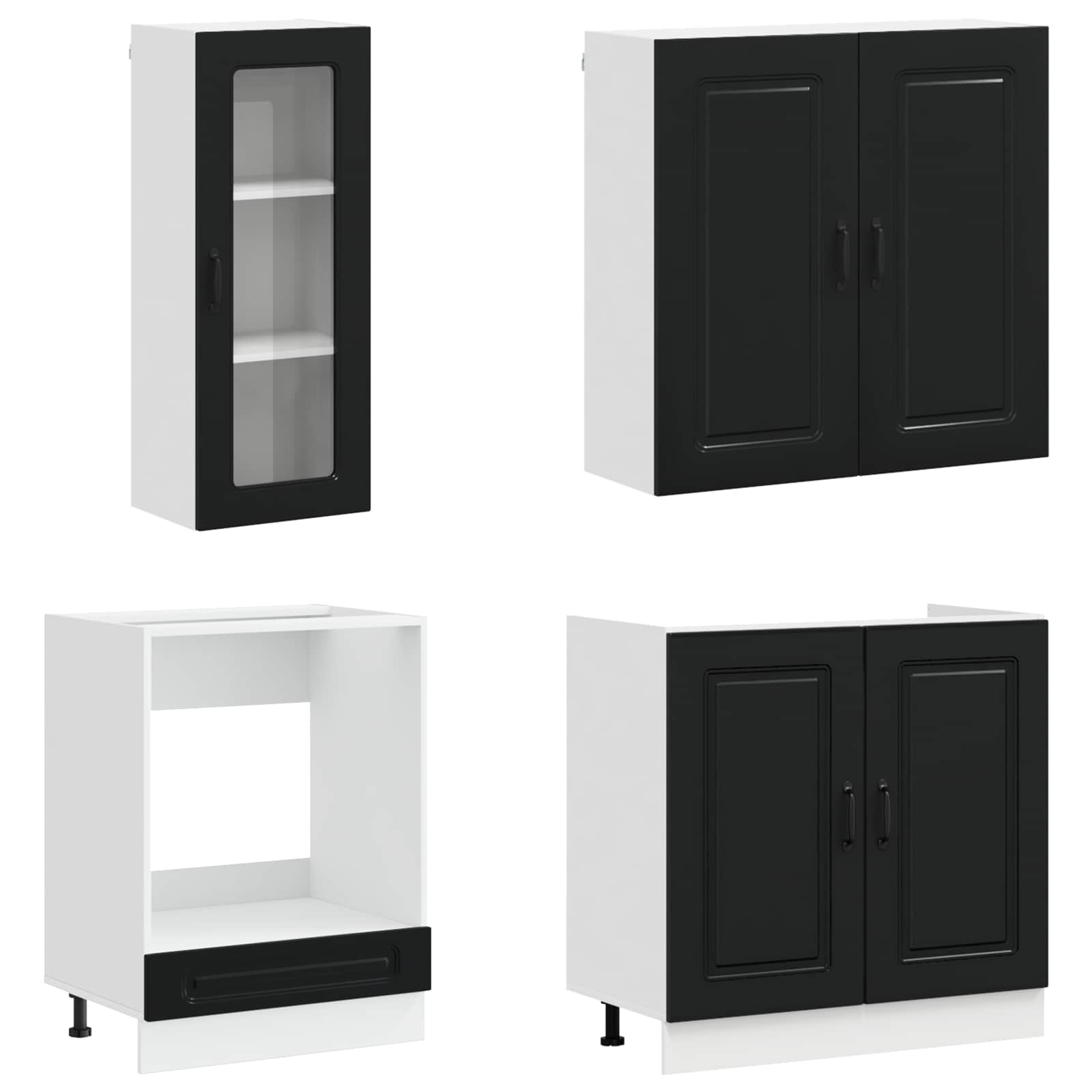 Kücheneinheit KALMAR 8 pcs Schwarz Holzwerkstoff