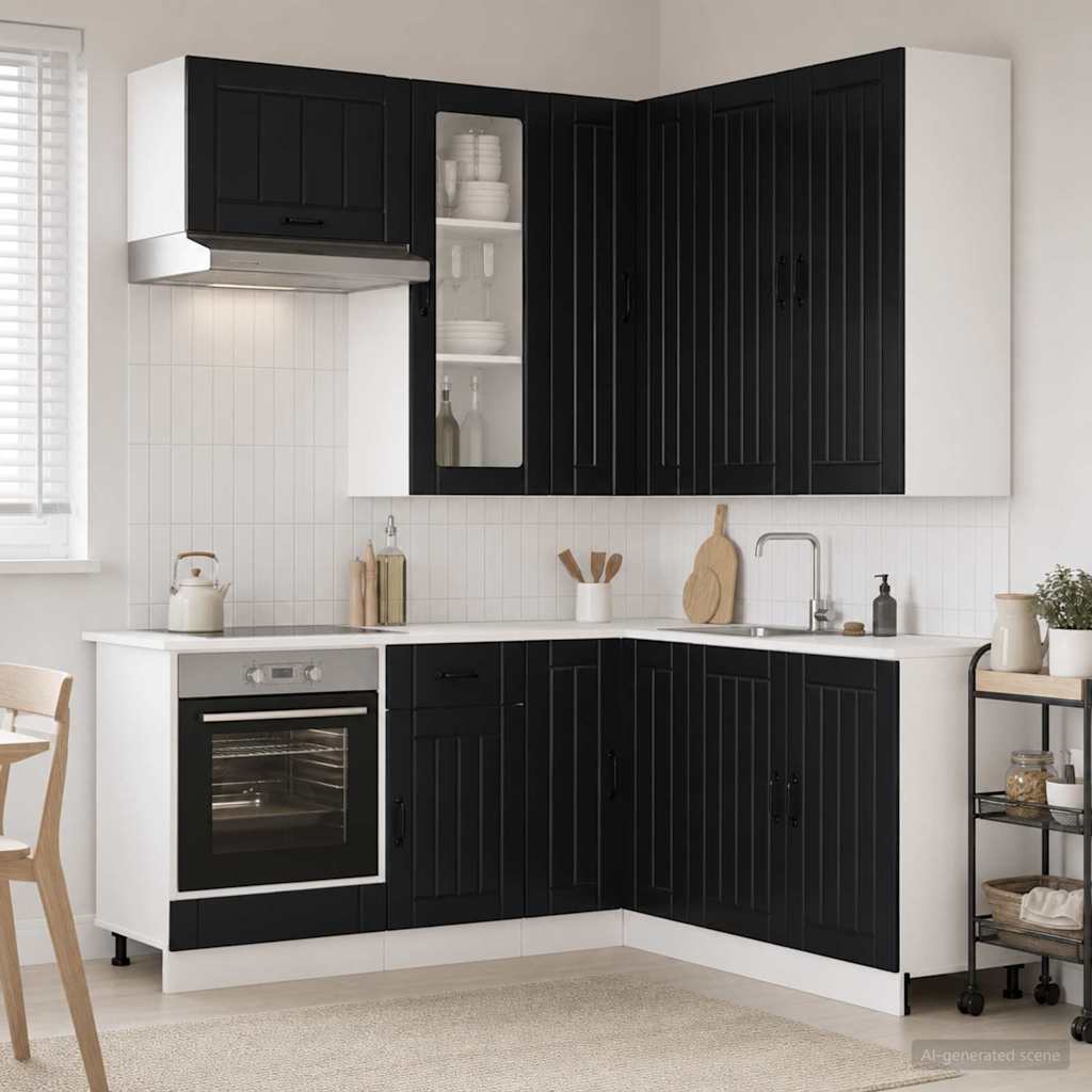 Kücheneinheit LUCCA 8 pcs Schwarz Holzwerkstoff