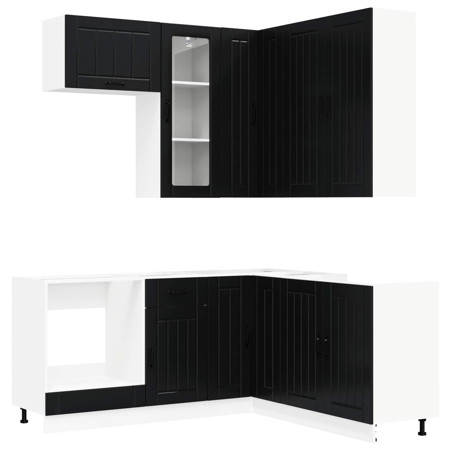 Kücheneinheit LUCCA 8 pcs Schwarz Holzwerkstoff