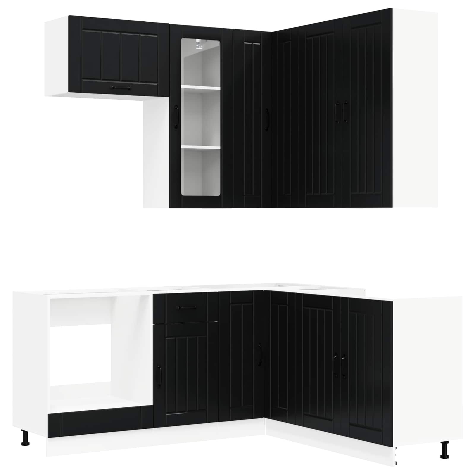 Kücheneinheit LUCCA 8 pcs Schwarz Holzwerkstoff