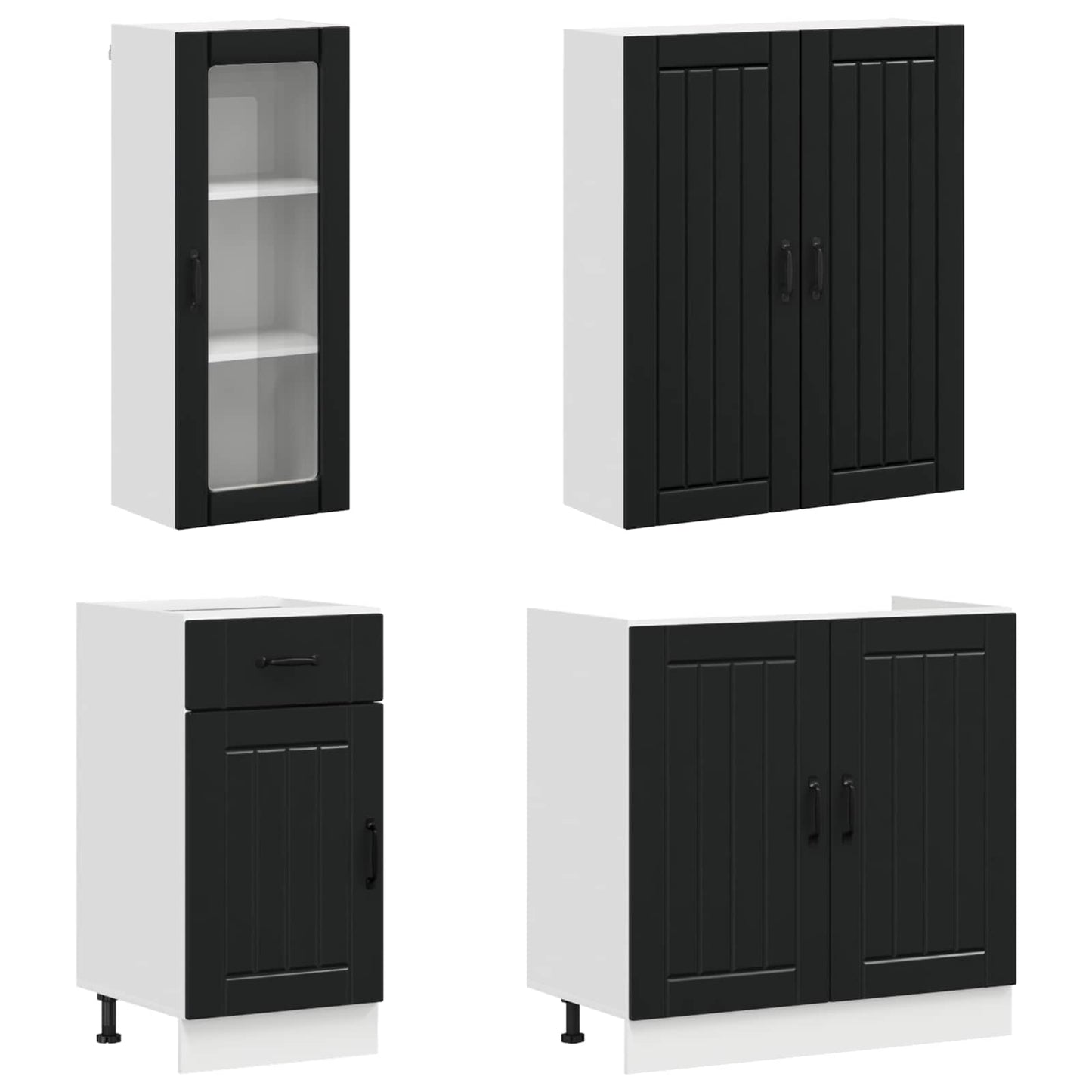 Kücheneinheit LUCCA 8 pcs Schwarz Holzwerkstoff