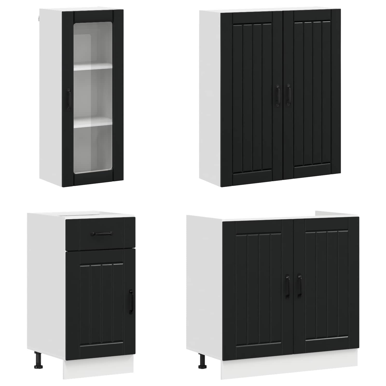Kücheneinheit LUCCA 8 pcs Schwarz Holzwerkstoff