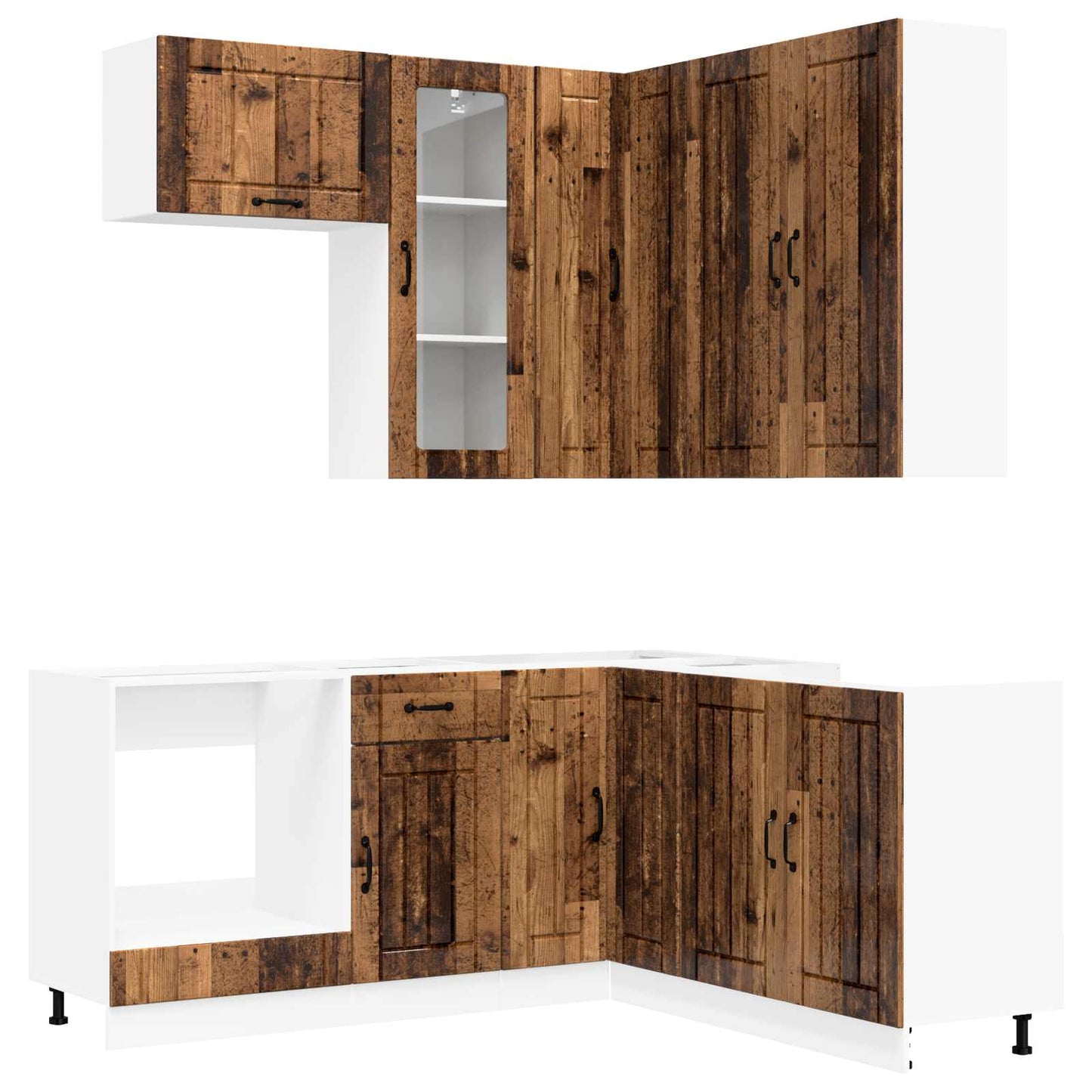 Kücheneinheit LUCCA 8 stk. Altholz Holzwerkstoff