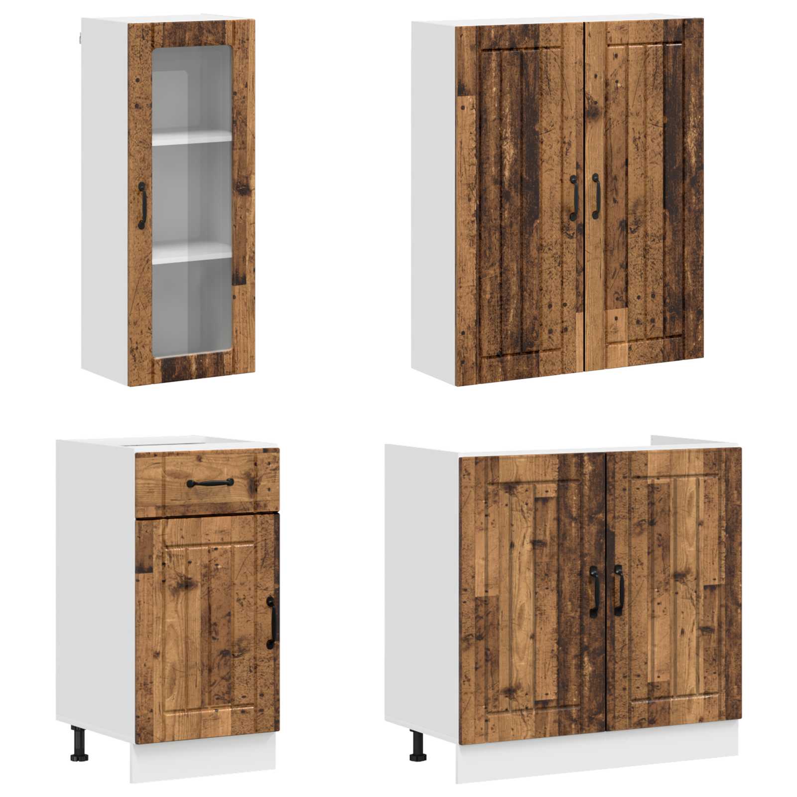 Kücheneinheit LUCCA 8 stk. Altholz Holzwerkstoff