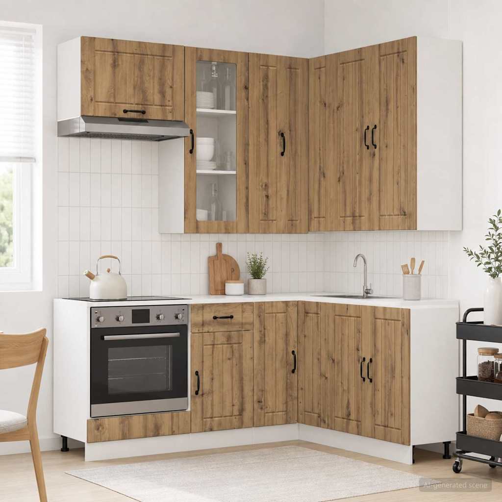 Kücheneinheit LUCCA 8 pcs Artisan-Eiche Holzwerkstoff
