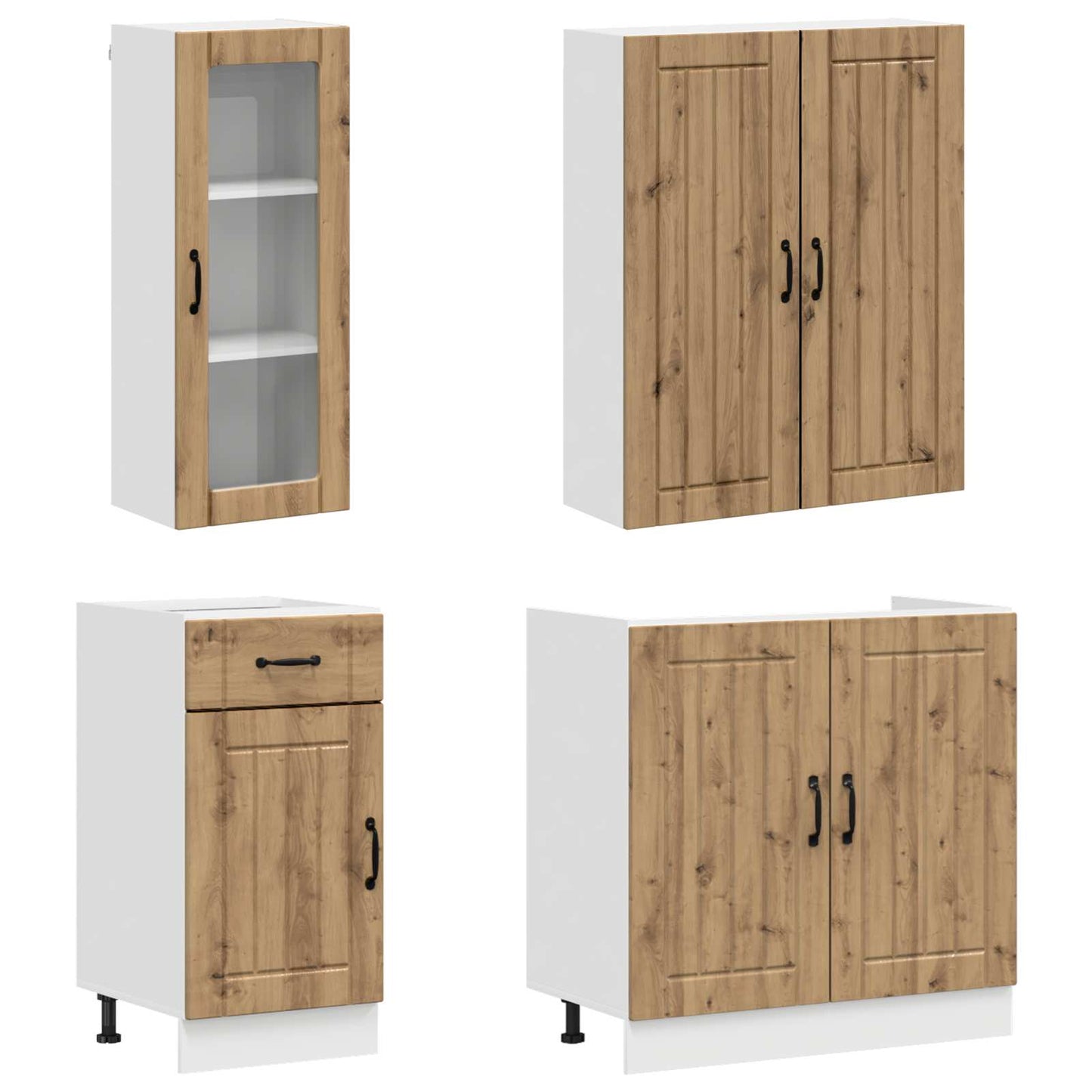 Kücheneinheit LUCCA 8 pcs Artisan-Eiche Holzwerkstoff