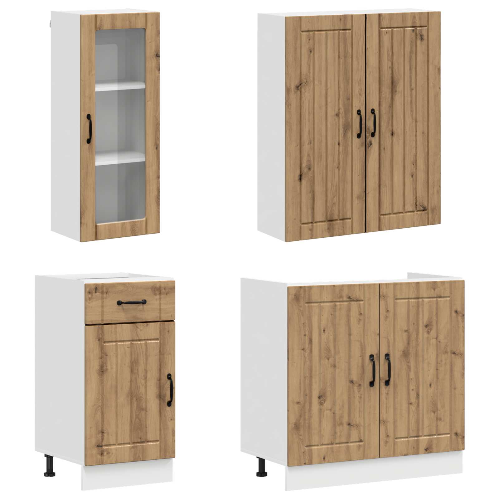 Kücheneinheit LUCCA 8 pcs Artisan-Eiche Holzwerkstoff
