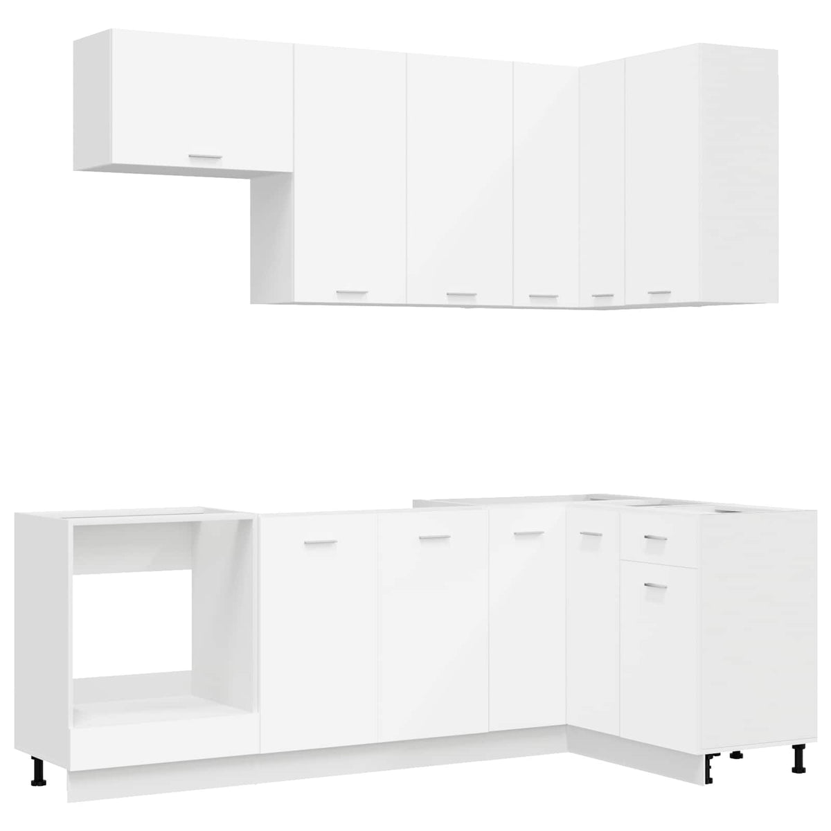 Kücheneinheit LYON 8 stk. Weiß Holzwerkstoff