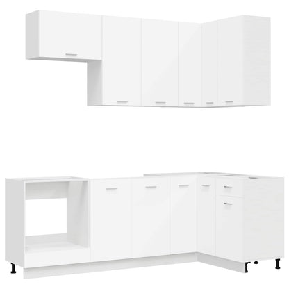 Kücheneinheit LYON 8 stk. Weiß Holzwerkstoff