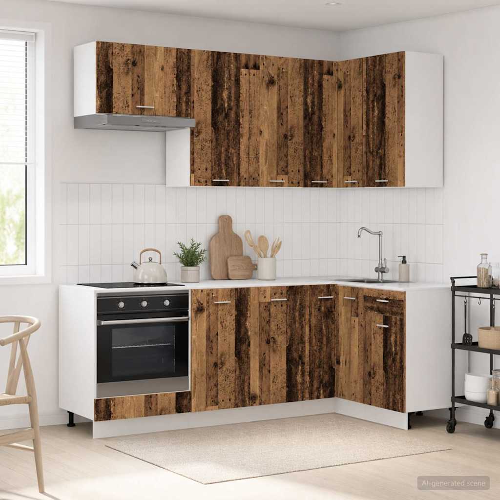 Kücheneinheit LYON 8 stk. Altholz Holzwerkstoff