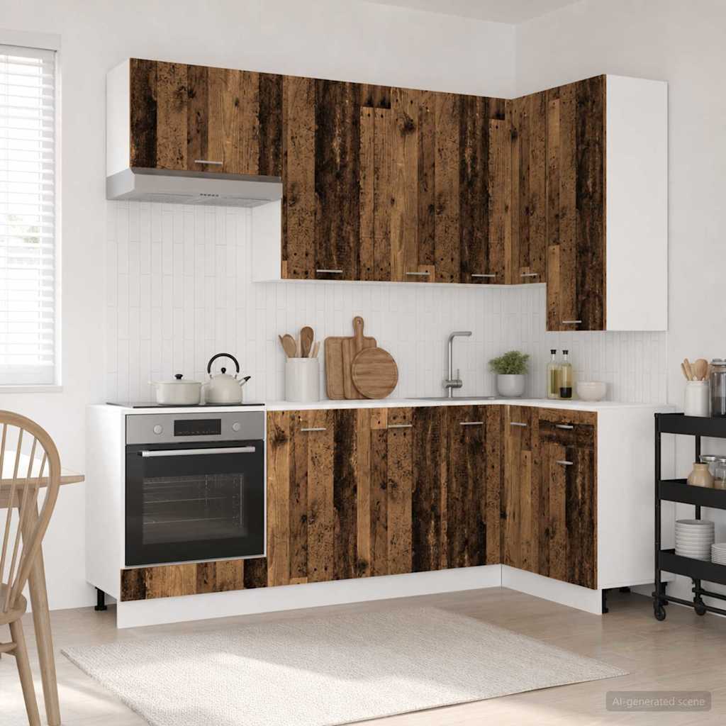 Kücheneinheit LYON 8 stk. Altholz Holzwerkstoff