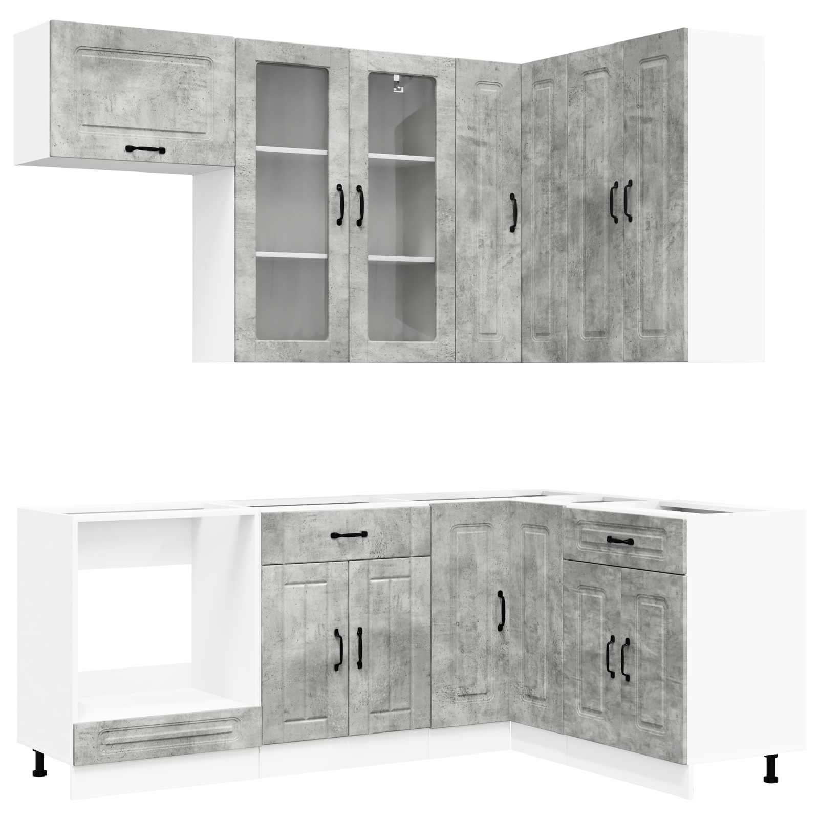 Kücheneinheit KALMAR 8 pcs Betongrau Holzwerkstoff