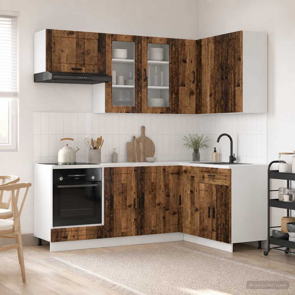 Kücheneinheit PORTO 8 stk. Altholz Holzwerkstoff