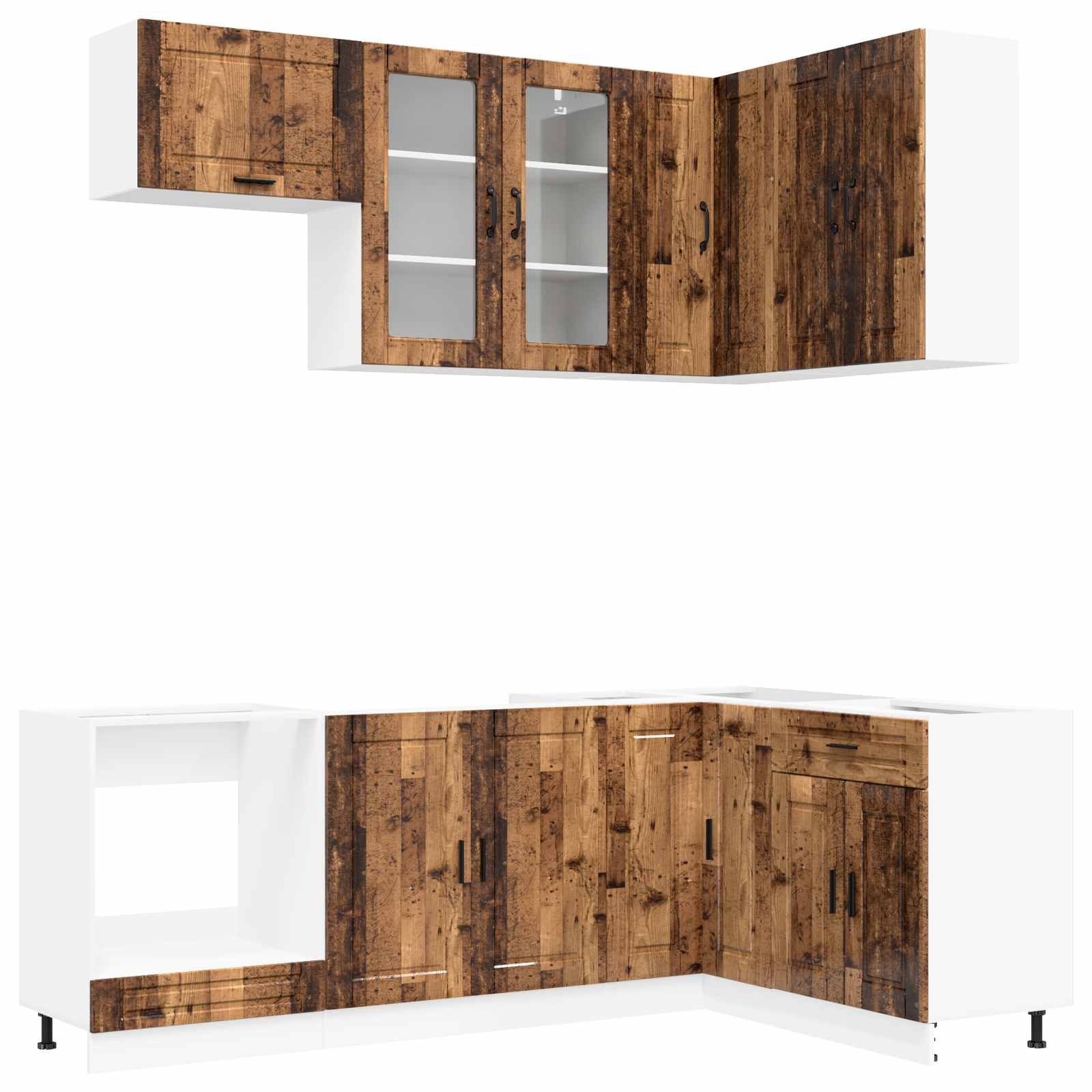 Kücheneinheit PORTO 8 stk. Altholz Holzwerkstoff